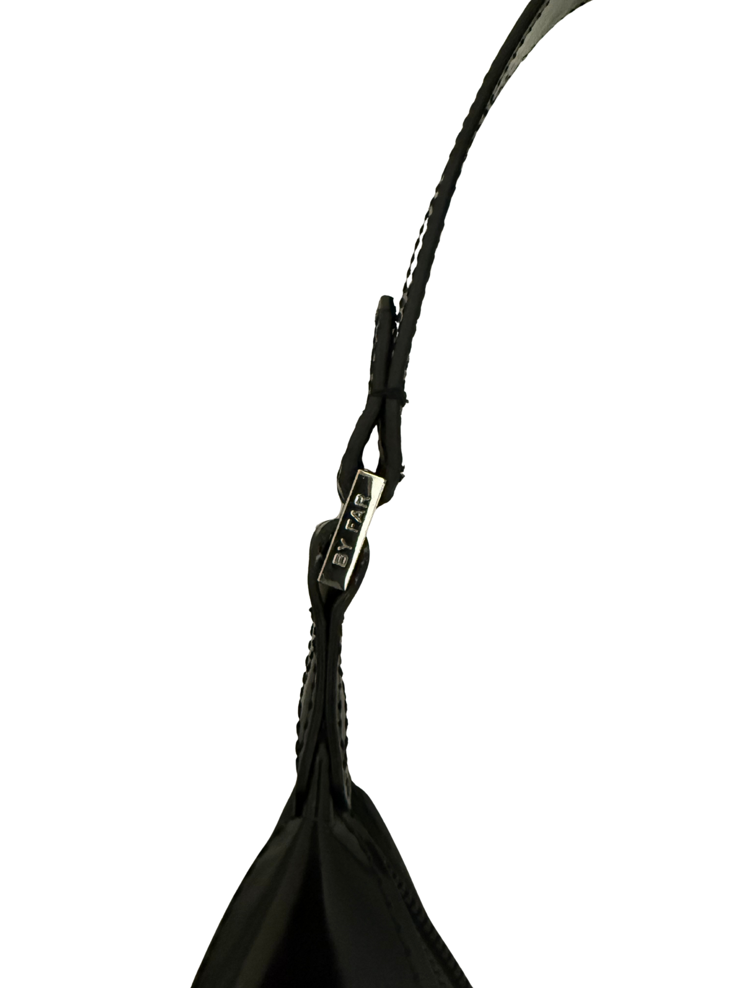 By Far Amber Black Semi Patent Leather Shoulder Bag