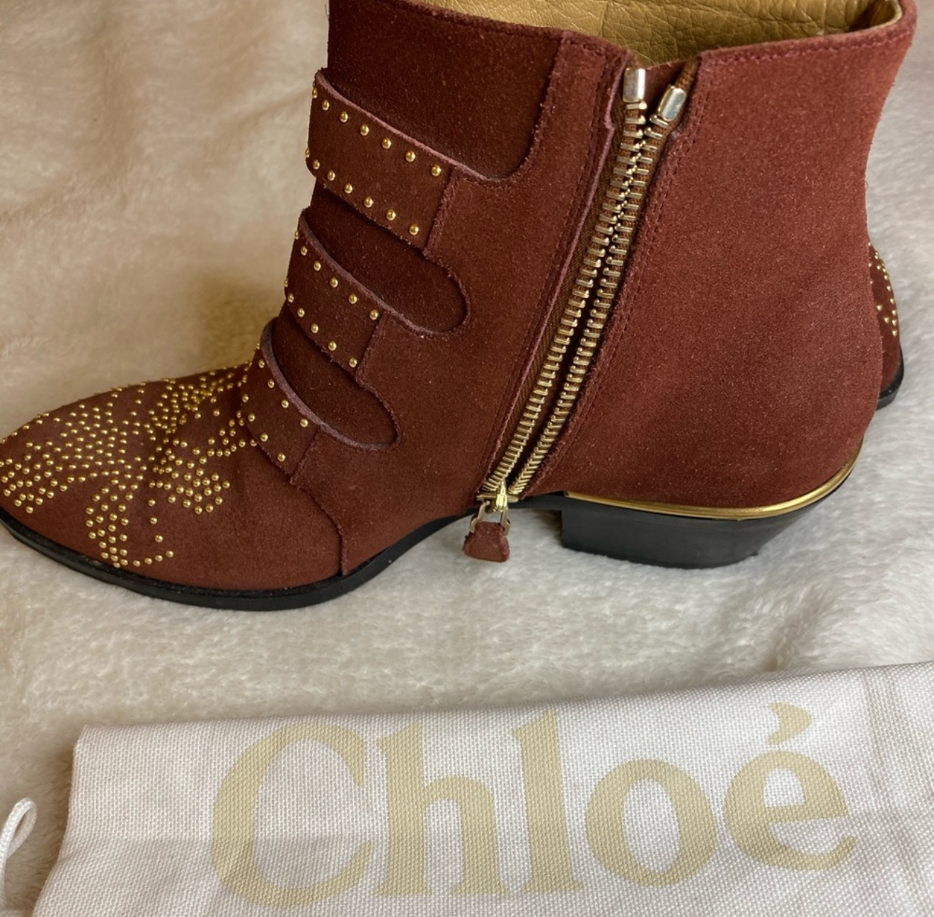 Chloe Suede Studded Susanna Boots