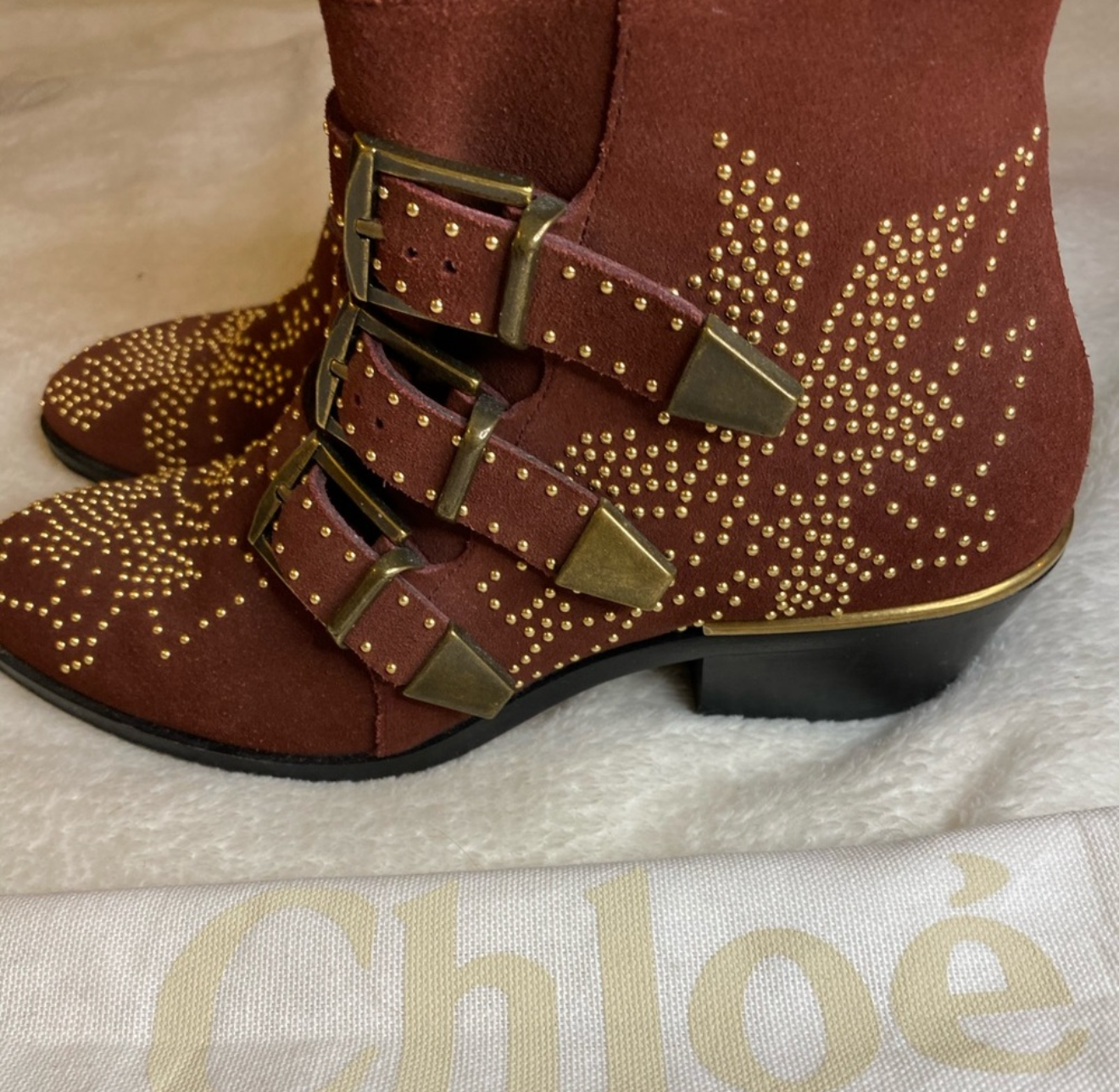 Chloe Suede Studded Susanna Boots