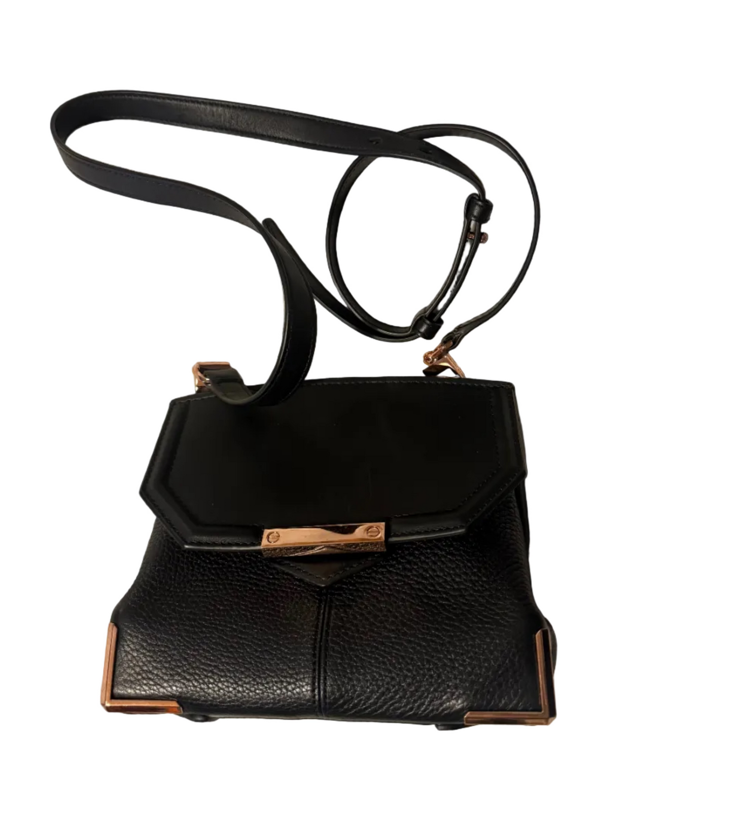 Alexander Wang Marion Prisma Black Pebbled Leather Crossbody Bag