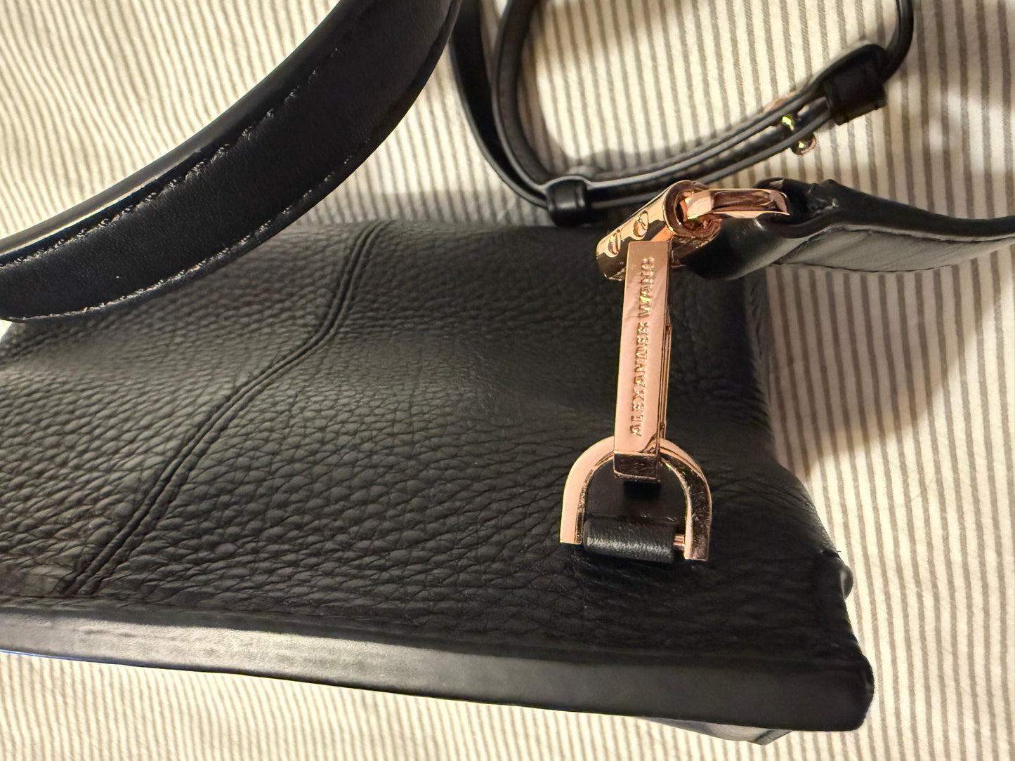 Alexander Wang Marion Prisma Black Pebbled Leather Crossbody Bag