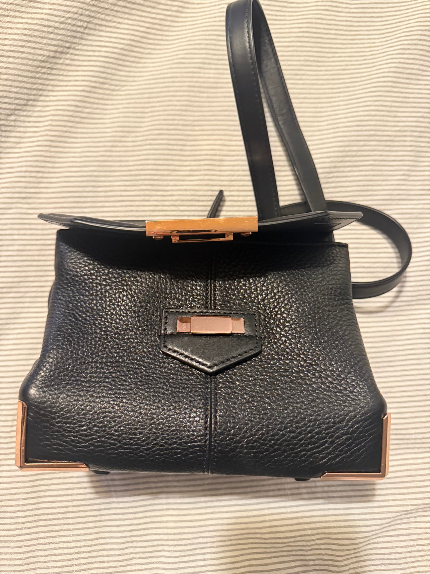 Alexander Wang Marion Prisma Black Pebbled Leather Crossbody Bag
