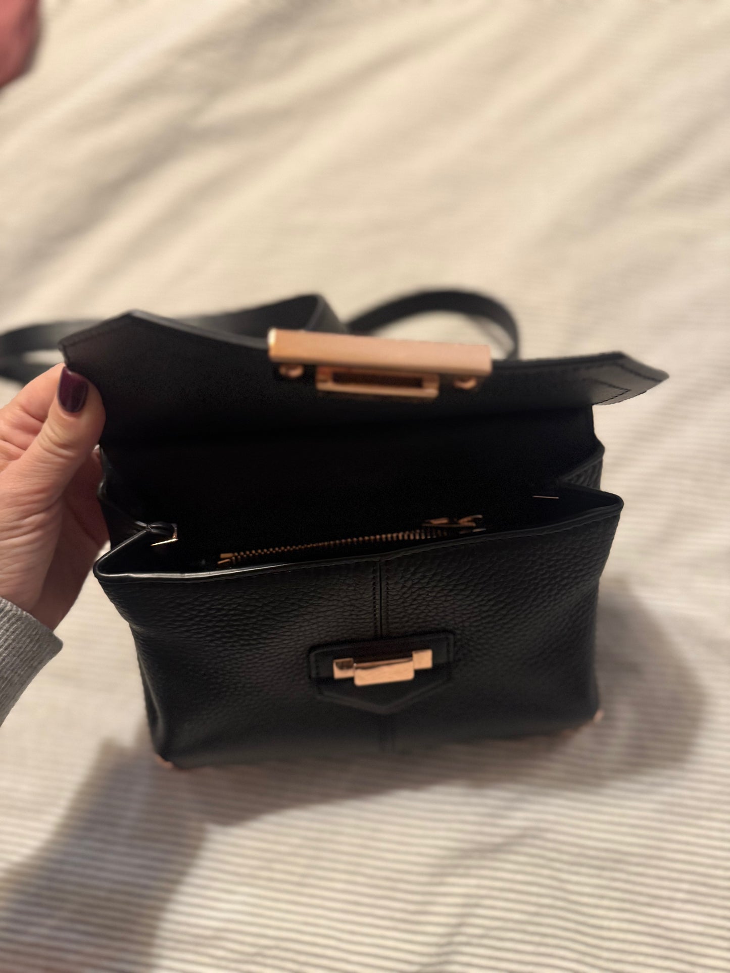 Alexander Wang Marion Prisma Black Pebbled Leather Crossbody Bag