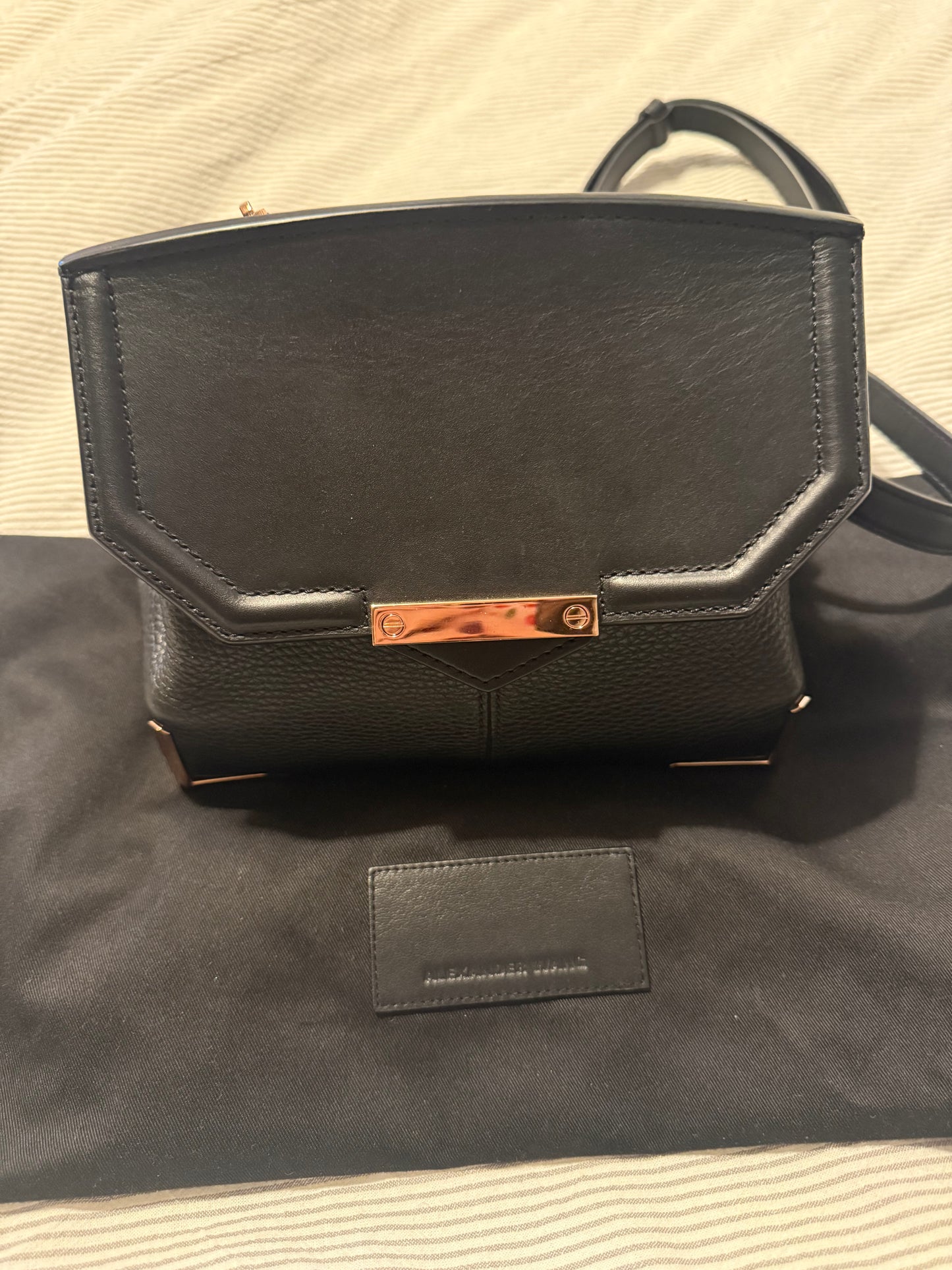 Alexander Wang Marion Prisma Black Pebbled Leather Crossbody Bag