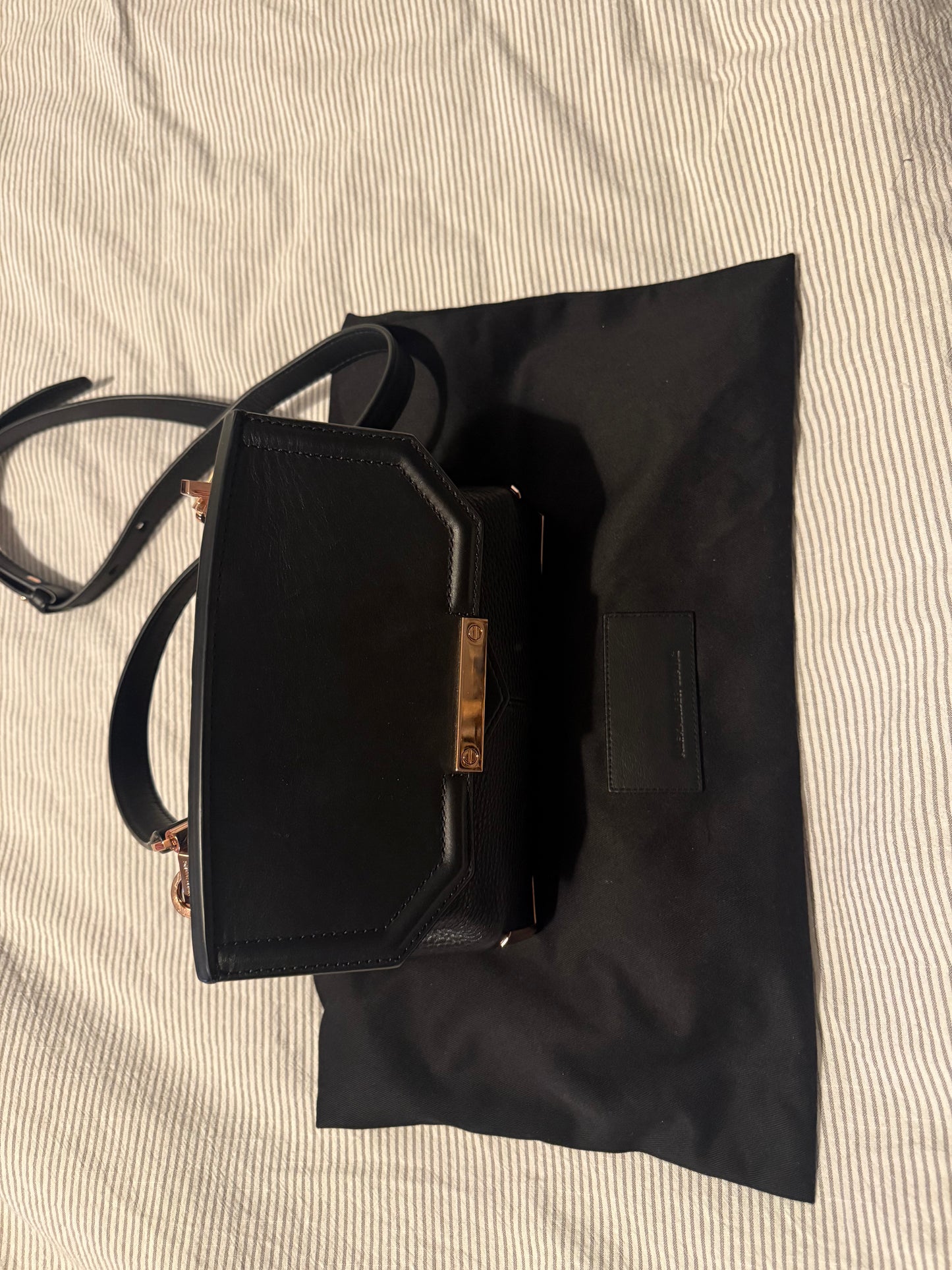 Alexander Wang Marion Prisma Black Pebbled Leather Crossbody Bag