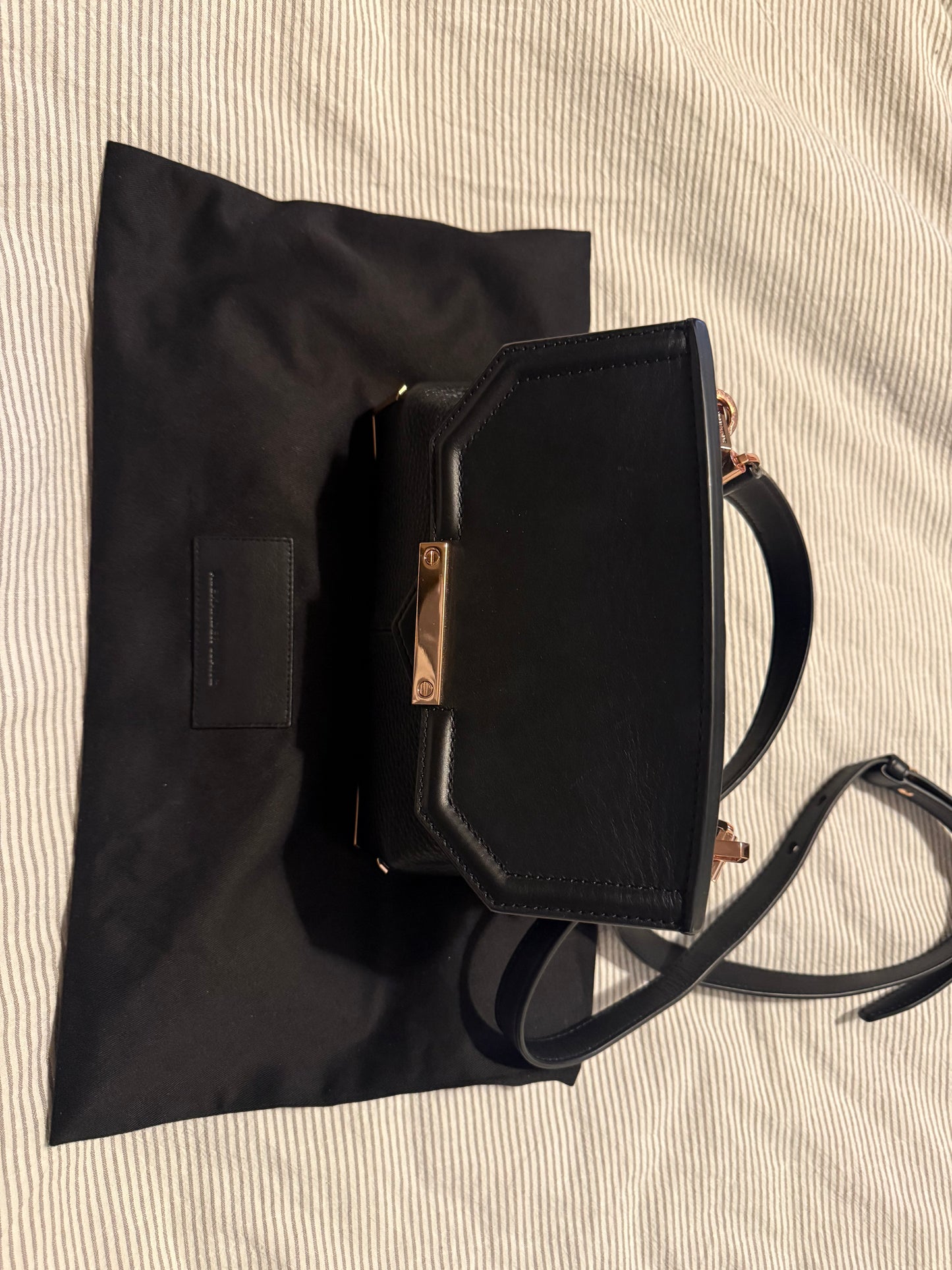 Alexander Wang Marion Prisma Black Pebbled Leather Crossbody Bag