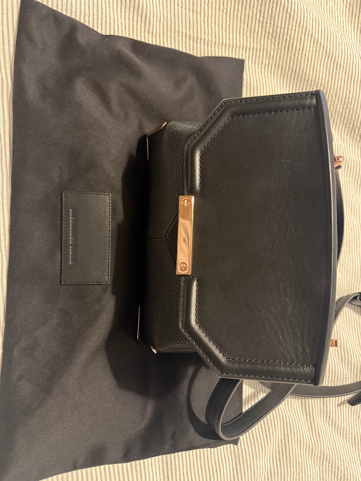 Alexander Wang Marion Prisma Black Pebbled Leather Crossbody Bag