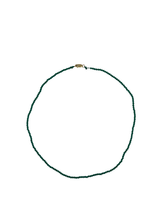 Green Onyx Faceted Rondelle Beaded Necklace